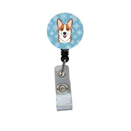 Teacher&Aposs Aid Snowflake Red Corgi Retractable Badge Reel TE2920913